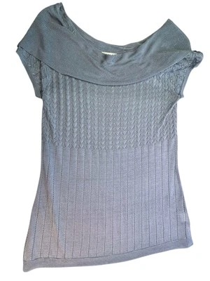 Pendleton Sleeveless Sweater Rayon Steel Blue Knit Boat Neck Lightweight Sz L - Image 1 of 4