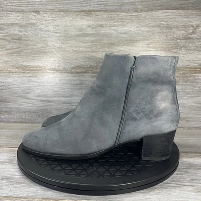 Botas al tobillo ECCO para mujer gris gamuza tacón con cremallera talla EU 40 US 9.5 Foto 1 de 4