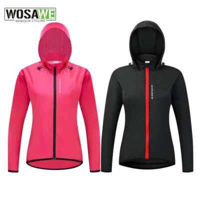 WOSAWE Fahrradjacken mit Kapuze Mantel Lauftop MTB Winddicht Radfahrer-Jacken