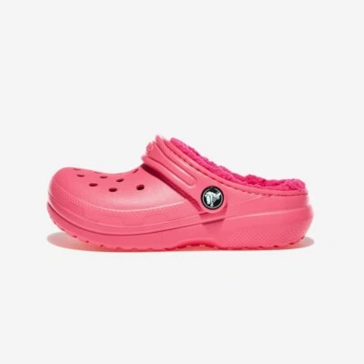 New CROCSKIDS CLASSIC LINED CLOG 207010-6VZ CRS207010 HYPER PINK C11 - J2 TAKSE - Image 1 of 4