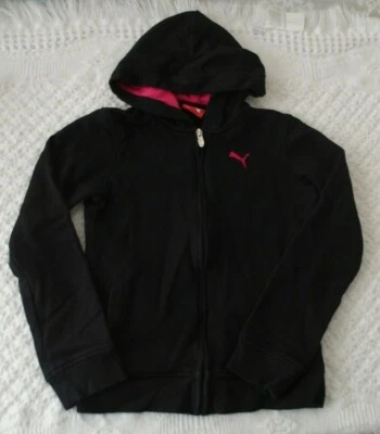 PUMA L Grande 7 8 10 12 Niñas Pequeñas Chaqueta con Capucha Sudadera Negra En muy buen estado Cremallera Foto 1 de 2