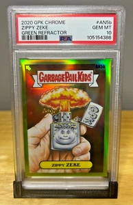 ZIPPY ZEKE Cubo de Basura Niños Cromo Serie 3 Verde Refractor AN5B/299 PSA 10 - Imagen 1 de 2