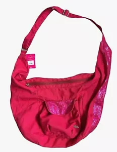NWT Candies Sequin Crossbody Bag Fuchsia 2 Zippered Sections Front Snap Pocket - Picture 1 of 6