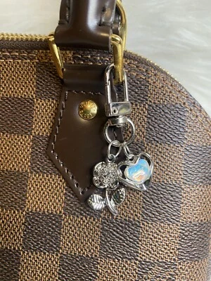 Plata Rosa Flor Bolso Dije Llavero Llavero Cartera Dije Corazón Y2K Nuevo Foto 1 de 2