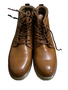 Steve Madden Mens Size 9 Boots P-Bowery Chukka Boots Cognac Brown Lace-up Zipper - Picture 1 of 13