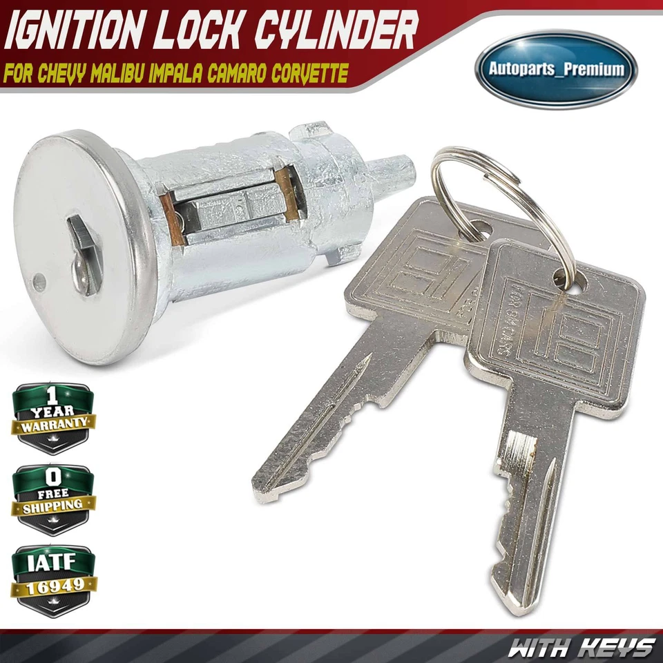Cilindro de bloqueo de encendido Zamak5 con 2 llaves para Chevy Malibu Impala Camaro Corvette Foto 1 de 4