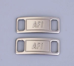 2pcs Frosted Silver Shoelace Buckle Metal AF1 Shoelaces buckle Metal Lace Locks - Picture 1 of 5