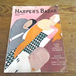 Vintage Magazine Harpers Bazaar September 1929 *READ* Ertie' Illustration - Picture 1 of 13