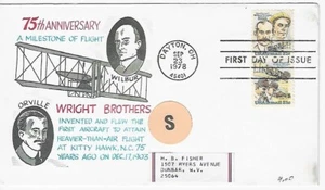FDC 75 aniversario A Milestone of Flight Wright Brothers Scott #C91-C92 - Imagen 1 de 1