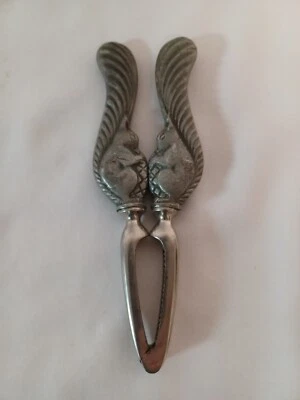 Vintage Pewter Hand Held Squirrel Motif Nutcracker - Image 1 of 3
