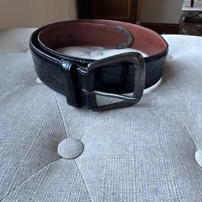 Cinturón Ralph Lauren Marrón Genuino Americano Caimán Mujer Talla 28" ITALIA Foto 1 de 4