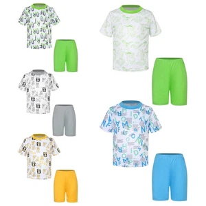 Kids Boys Outfit Running Set Tracksuit Suit Athletic Elastic Waistband Exercise - Picture 1 of 51