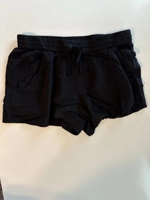 French Connection Women’s Black Drawstring Shorts Size 4 Rayon Casual Pockets — 第 1/4 张图片