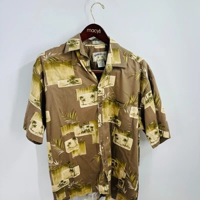 复古 Bamboo Cay Fine Resort 穿领夏威夷衬衫多色 M 码 — 第 1/4 张图片