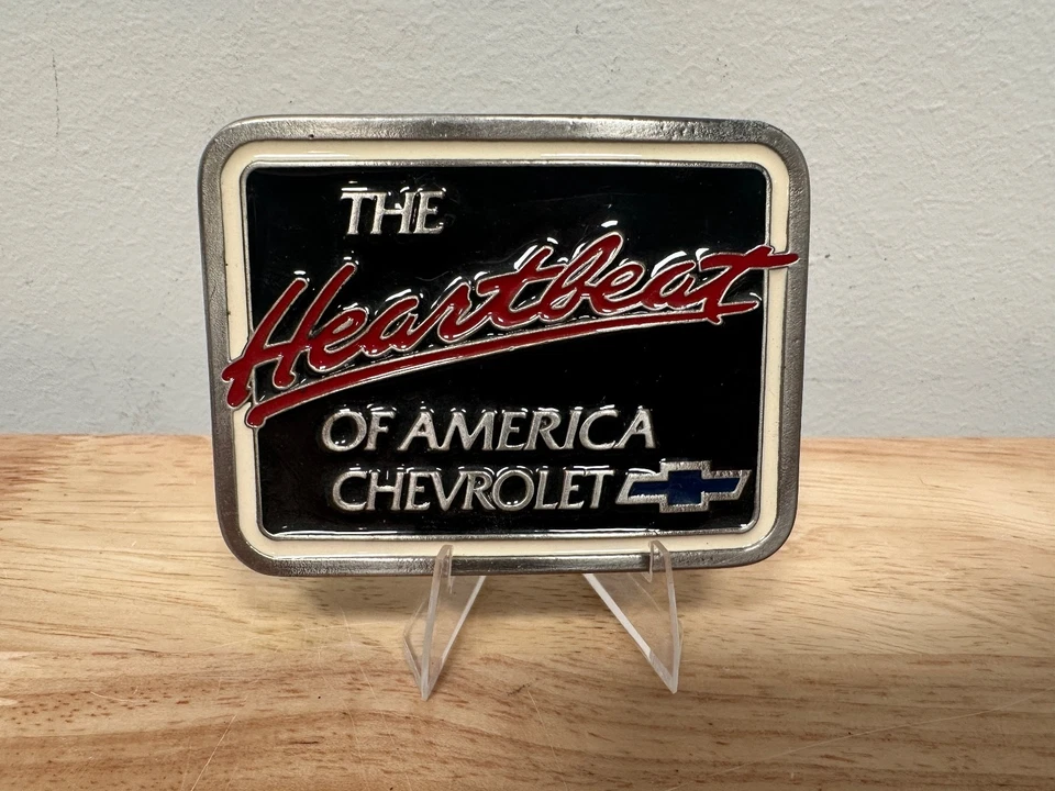 Hebilla de cinturón retro vintage Chevrolet "The Heartbeat of America" Foto 1 de 2