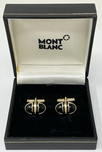 Montblanc Onyx Manschettenknöpfe goldfarben oval - Germany - Bild 1 von 13