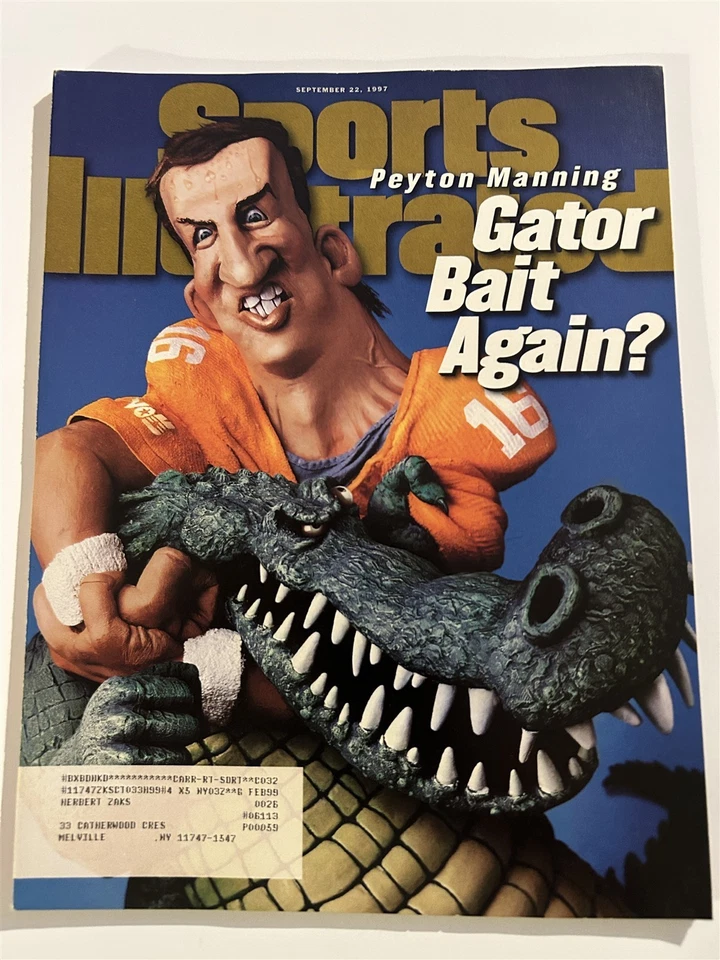 1997 Sports Illustrated TENNESSEE VOLS vs FLORIDA Gators PEYTON MANNING  - Image 1 of 2