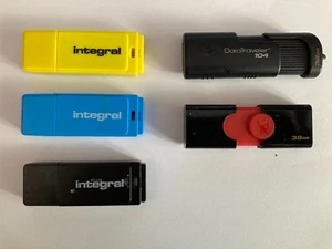 Job Lot 32GB x 5 Kingston DT104 & Integral USB 2.0 Flash Drive Memory Sticks - Photo 1/1