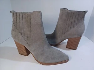 Marc Fisher LTD Alva Women Light Grey Suede Pointed Toe Ankle Booties SZ 7 - Picture 1 of 11