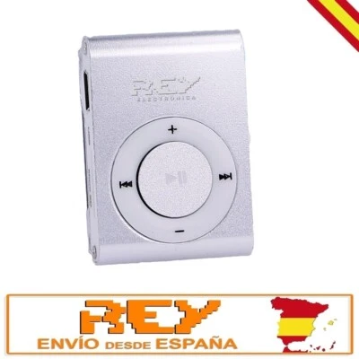 Reproductor MP3 CLIP Compatible con MicroSD de hasta 8 Gb. Color Plata vr - Imagen 1 de 4