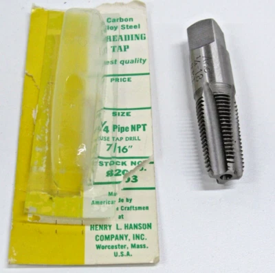Vintage Hanson Ace Carbon 1/4" NPT Pipe Tap Made in USA 8203 #MZ-2 - Image 1 of 4