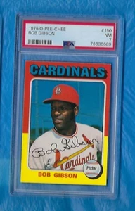 BOB GIBSON 1975 O-PEE-CHEE #150 BOB GIBSON PSA 7 ST LOUIS CARDINALS HOF! - Imagen 1 de 2