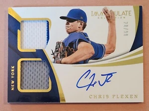 Chris Flexen 2018 Immaculate Dual Jersey Autograph 28/99 Relic Card #RDM-CF - Picture 1 of 2