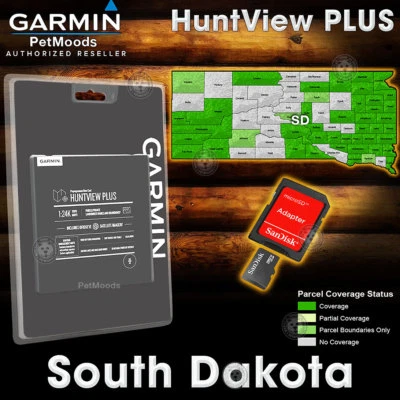 Garmin HuntView PLUS Map SOUTH DAKOTA - MicroSD Birdseye Satellite Imagery 24K - Image 1 of 4