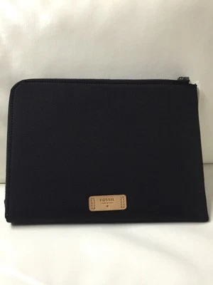 Nuevo con etiquetas Fossil Kent L Cremallera Tela/Cuero Negro Folio SML 1254001 Foto 1 de 4