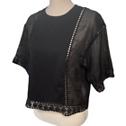 See by Chloe Spring Boxy Cropped Short Sleeve Black Size Small