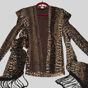 Vestido Bufanda Jean Paul Gaultier Soleil Malla Transparente Para Mujer’s M Estampado Leopardo De Colección - Imagen 1 de 13