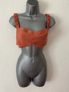 ASOS LUXE ORANGE SUMMER CROP BRALETTE STYLE TOP SIZE 14 - Picture 1 of 5