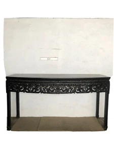 Antique Black Carved Hallway Table - Picture 1 of 4