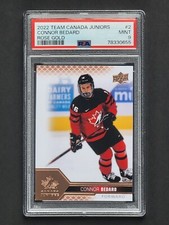2022 Upper Deck Team Canada Connor Bedard #2 Rose Gold PSA 9