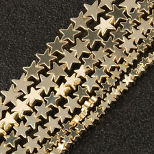 4/6/8 mm 9K Gold Color Star Shape Natural Hematite Stone Loose Beads for Jewelry