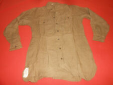 U.S.ARMY:-1945  WWII Shirts,Flannel O.D. Coat Style With Gas Flap ,Size 15  - 32