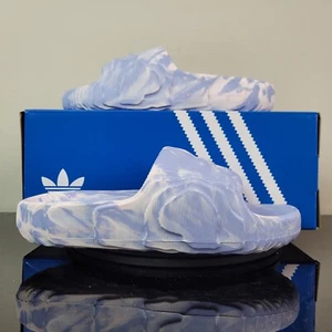 Adidas Adilette 22 W Slide Sandals Violet White Shoes IE5646 Women's Sz 8 - Picture 1 of 6