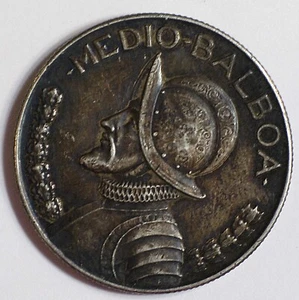 1930 Panama Medio Balboa SILVER coin KM-12.1 #15684 - Picture 1 of 5