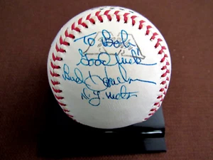 BUD HARRELSON GOOD LUCK NEW YORK METS SIGNED AUTO VINTAGE OL BASEBALL JSA - Picture 1 of 4