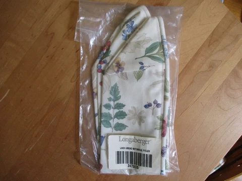 Longaberger BREAD Basket Liner - BOTANICAL FIELDS - New Cover