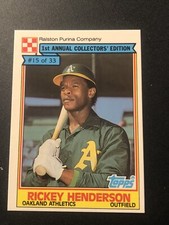 1984 Topps Ralston Purina Rickey Henderson #15 HOF