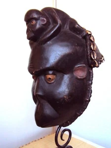 RARA ANTICA BULU Gorilla Scimmia Scimmia COPRICAPO Maschera Statua Intaglio Africana!! - Foto 1 di 6