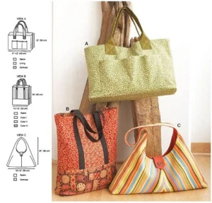 Kwik Sew 3545 Shopping Bags Beach or travel 3 styles with pockets Sewing Pattern - Picture 1 of 4
