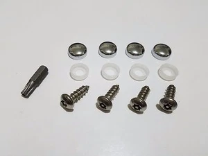 Disuasión de robo automático placa tornillos tapa a presión cubiertas acero inoxidable cromo - Imagen 1 de 2