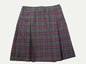 Girls R/K Green & Blue Plaid Box Pleat Uniform Skirt Reg. & plus Sz 20 & 16 1/2 - Picture 1 of 6