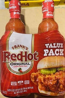 FRANKS RED HOT ORIGINAL Cayennepfeffer Sauce SPARPACK - 2ER PACK 25 Unzen Flaschen - Bild 1 von 2