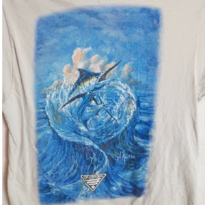 Columbia PFG Blue Marlin Graphic T-Shirt. Men's Medium. Gray - Picture 1 of 7