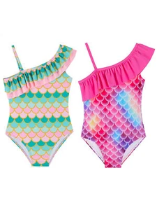 Kids Girls Swimsuit Holiday Swimwear Mermaid Beachwear Training Bodysuit Pool - Picture 1 of 34