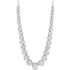 Amour Sterling Silver 9 1/10 CT DEW Created Moissanite Semi-Tennis Necklace