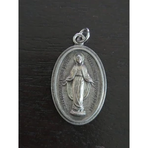 Colgante Vintage Krementz Plata Esterlina Medalla Milagrosa Virgen María 1.1" - Imagen 1 de 2